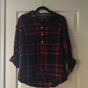 Blue and red plaid shirt